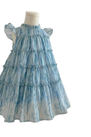Small Fly Sleeve Dress Summer Cake Skirt Childrens Girl