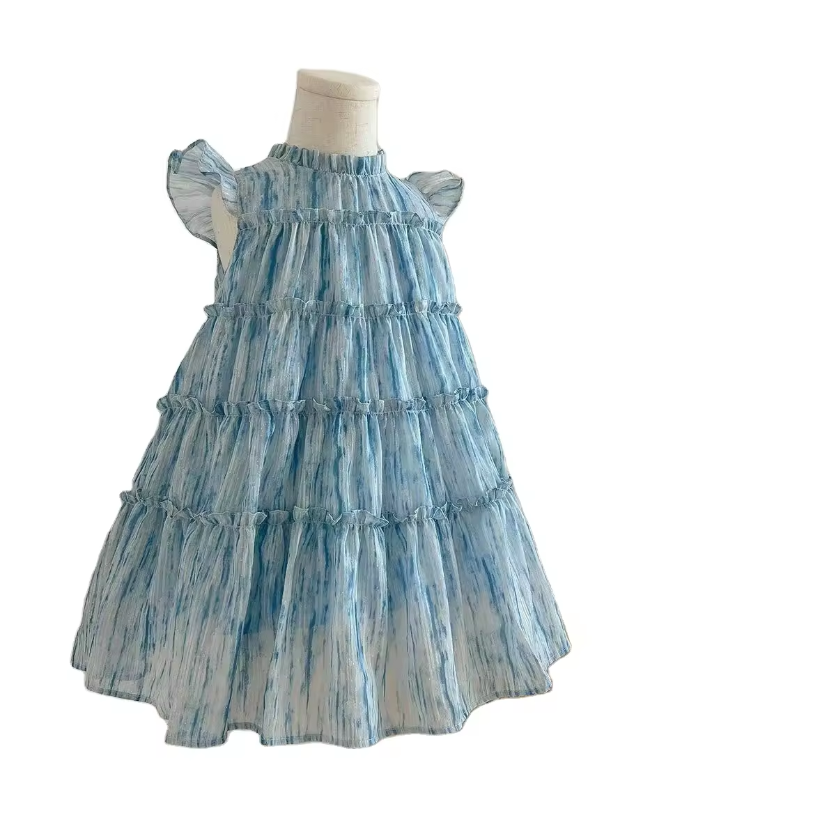 Small Fly Sleeve Dress Summer Cake Skirt Childrens Girl