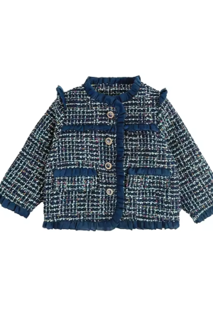 Warm Winter Lovely blue Long Sleeve Jacket Outerwear