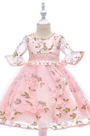 Lace Embroidered Flowers Dress