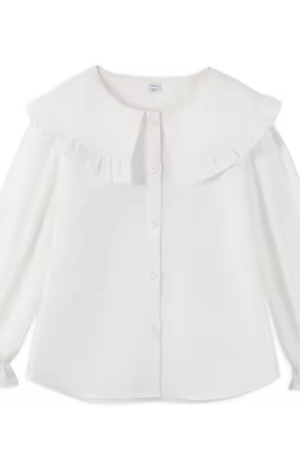 Children versatile casual summer white shirt