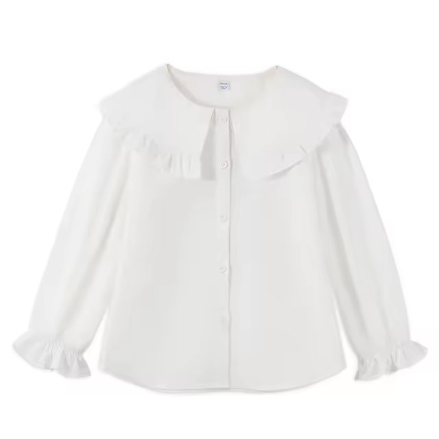 Children versatile casual summer white shirt