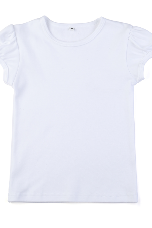 100% combed cotton ruffle sleeves children shirt