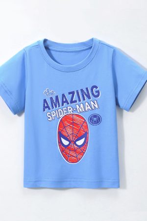 B100% Cotton O-Neck Kids Tops Cartoon T Shirts