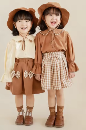 Sweet Kids Skirts Plaid Pleated Girl Skirt