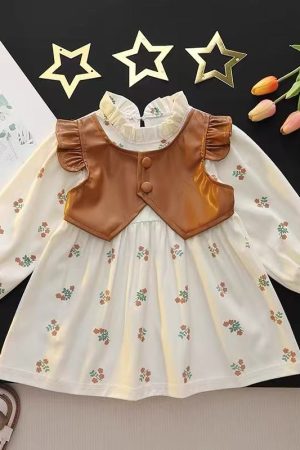 Autumn long-sleeved dress princess dress middle children skirt