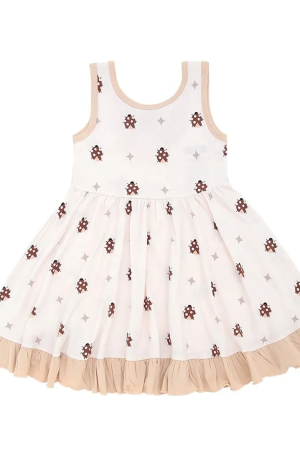 Fashionable Sleeveless Dress for Little Girls Plain Dyed O-Neck Sweet Style Dress