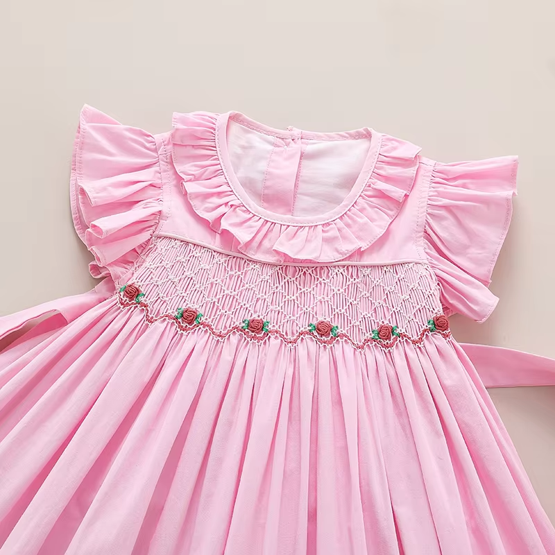 Pink Cotton Liner Kids Dresses Girls - Image 4