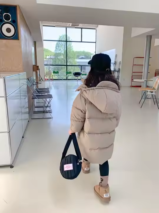 White goose down long fashion girl winter clothing - Image 4