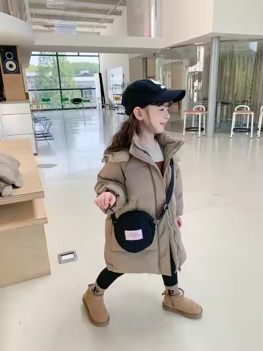 White goose down long fashion girl winter clothing - Image 5