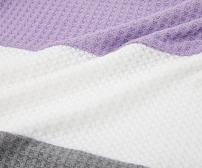 Girls Waffle Colorblock Tie Top Long Sleeve Casua T Shirt - Image 4