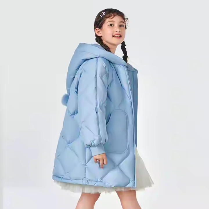 Winter White Duck Down Hooded Puffer Down Jackets - Image 2