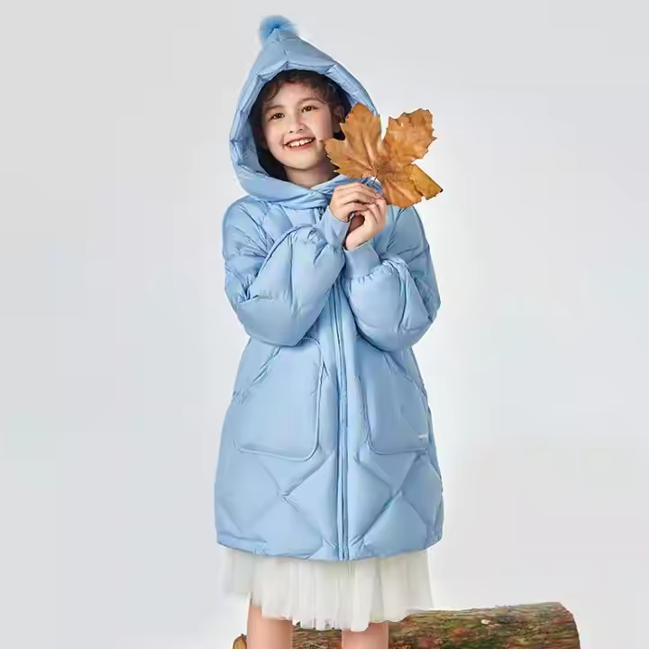 Winter White Duck Down Hooded Puffer Down Jackets - Image 3